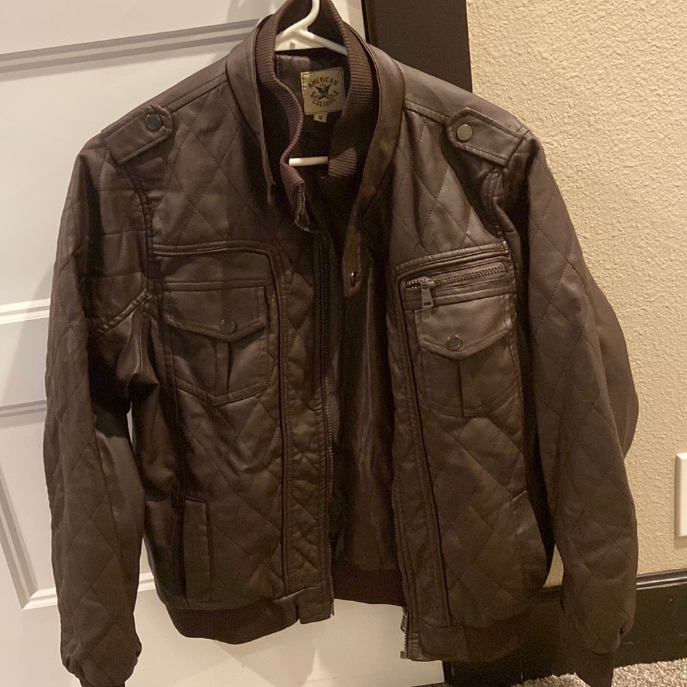 Boys Leather Bomber XL